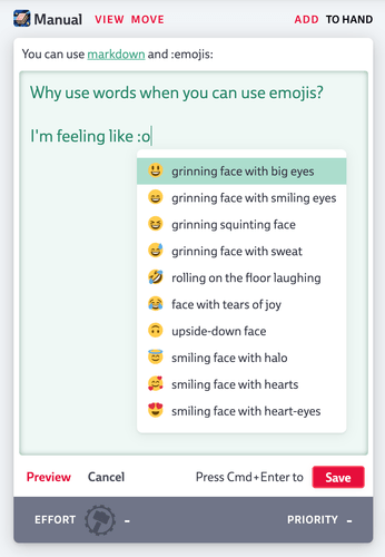 list of emojis