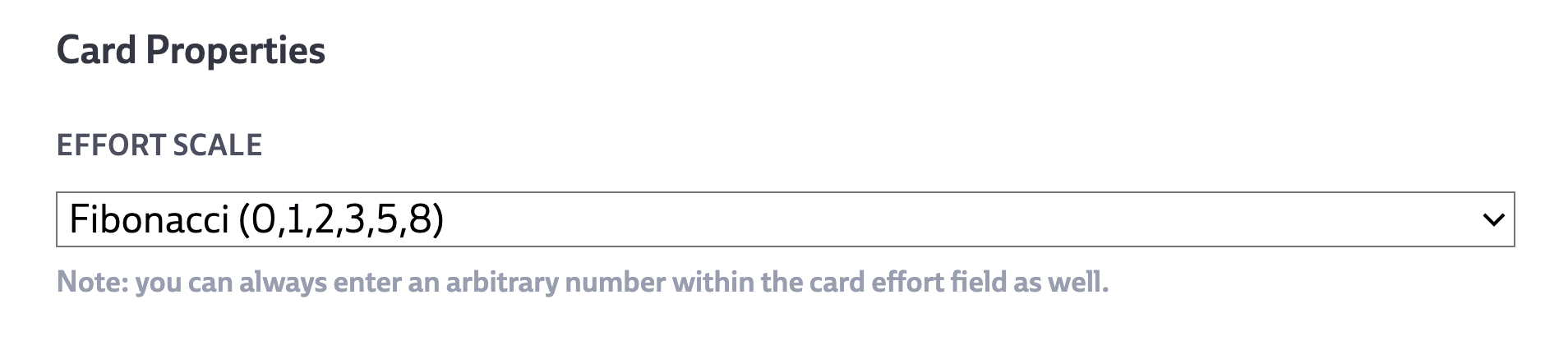 Changing effort scales in the organization settings