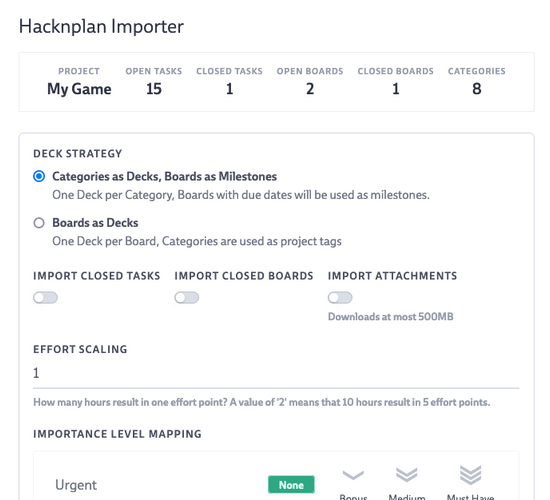 HacknPlan Importer