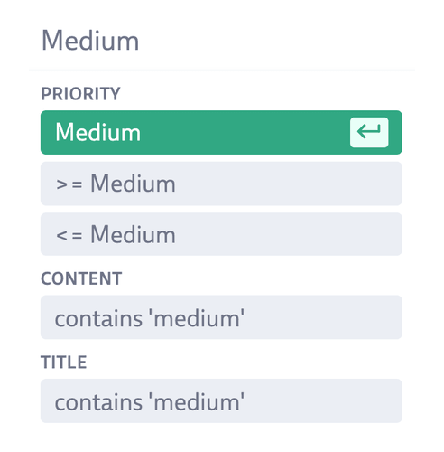 Sorting by priority