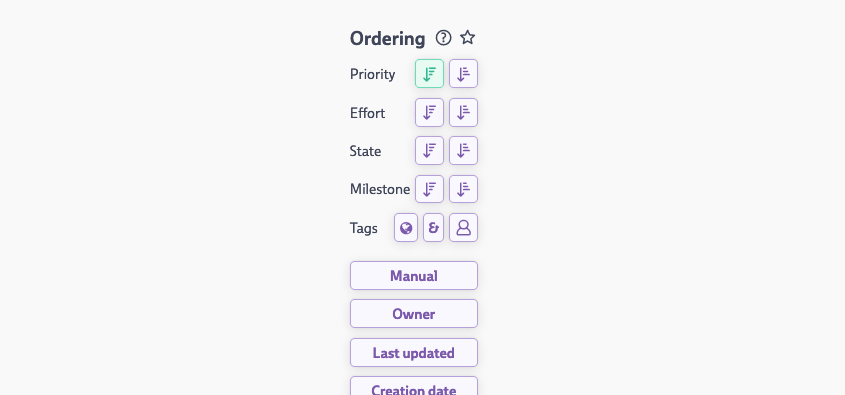 Order options