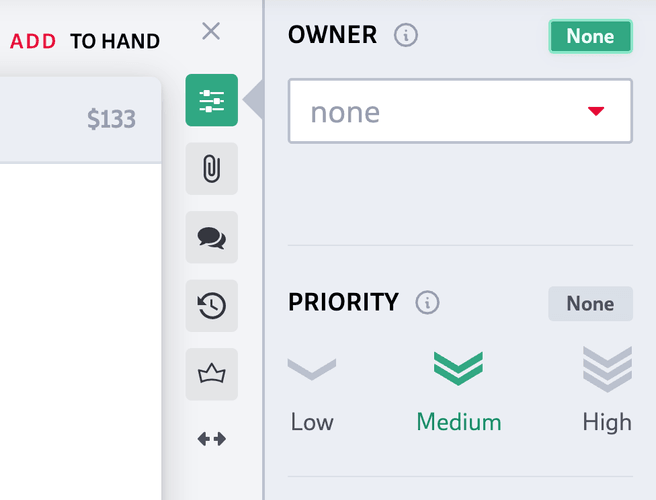 Priority prop panel